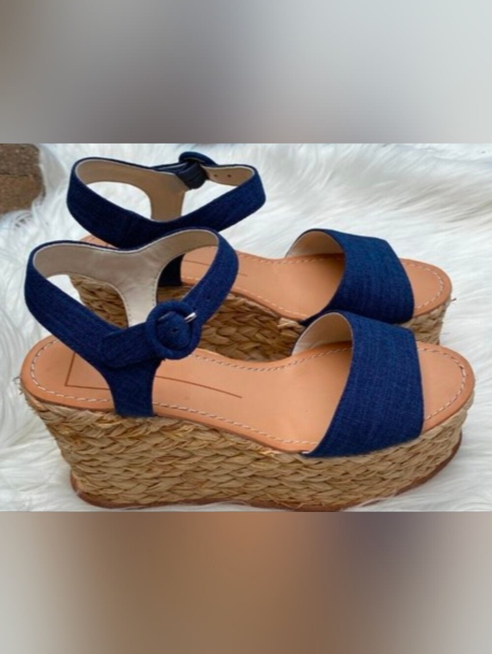 Dolce Vita Dark Blue Denim Wedge Sandals